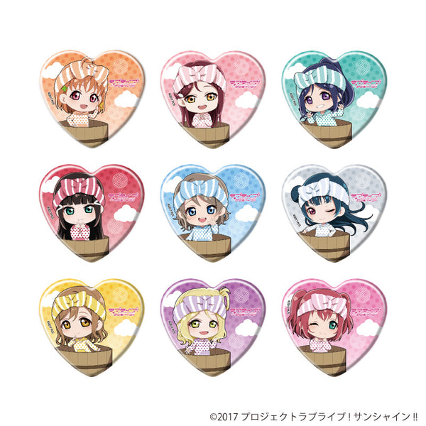 『ラブライブ!サンシャイン!!』ハート型缶バッジ03/銭湯ver. コンプリートセット(全9種)(ミニキャライラスト)