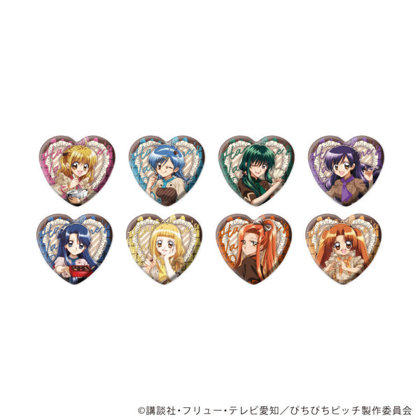 『マーメイドメロディーぴちぴちピッチ』ハート型缶バッジ01/バレンタインver. コンプリートセット(全8種)(描き下ろしイラスト)