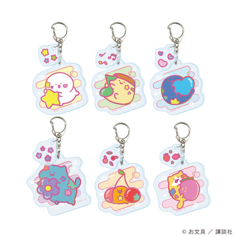『お文具といっしょ』パーツ付きアクリルキーホルダー03/パステルポップver. コンプリートセット(全6種)(描き下ろしイラスト)