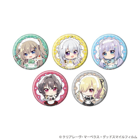 『9-nine- Ruler's Crown』缶バッジ10/メイドver. コンプリートセット(全5種)(ミニキャライラスト)