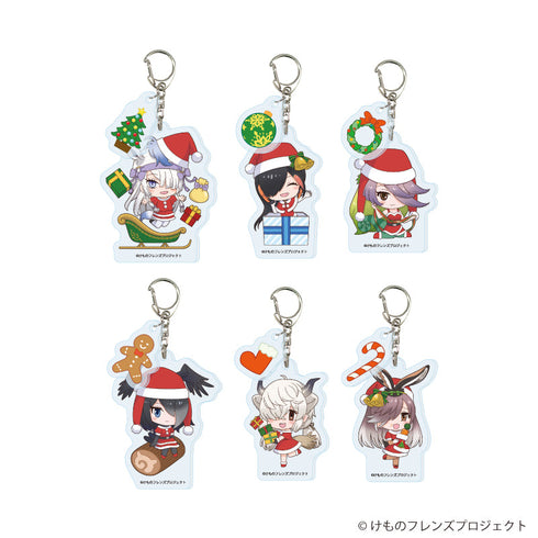 『けものフレンズ』パーツ付きアクリルキーホルダー01/クリスマスver. コンプリートセット(全6種)(フォトきゃらイラスト)