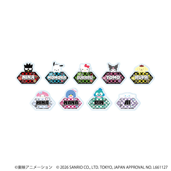 『ガールズバンドクライ×サンリオキャラクターズ』おなまえアクリルプレートバッジ01/コンプリートセット(全9種)(コラボイラスト)
