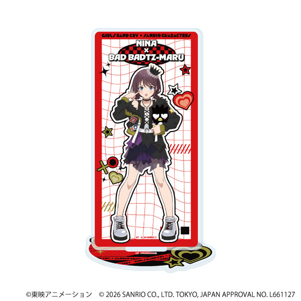『ガールズバンドクライ×サンリオキャラクターズ』アクリルスタンド10/井芹 仁菜×バッドばつ丸(コラボイラスト)