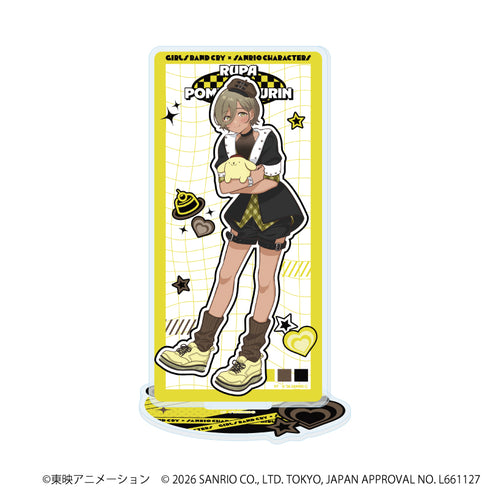 "Girls Band Cry × Sanrio Characters" Acrylic Stand 14 / Rupa × Pompompurin (Collaboration Illustration)