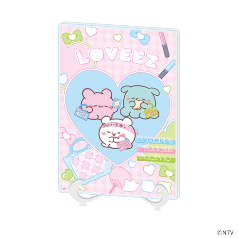 『らぶいーず』アクリルアートボード(A5サイズ)02/すもっぴ&ぴょんちー&ぱおぱお 推し活ver.(描き下ろしイラスト)