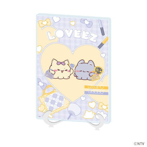 『らぶいーず』アクリルアートボード(A5サイズ)03/にゃぽ&うるる 推し活ver.(描き下ろしイラスト)