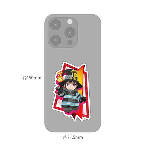 『炎炎ノ消防隊 参ノ章』ダイカットステッカー 茉希 尾瀬 ミニキャラ