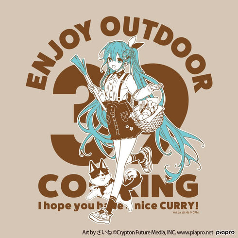 『初音ミク』初音ミク OUTDOOR COOKING Tシャツ