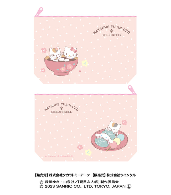 『夏目友人帳×サンリオキャラクターズ』 ポーチ ニャンコ先生/ハローキティ ピンク