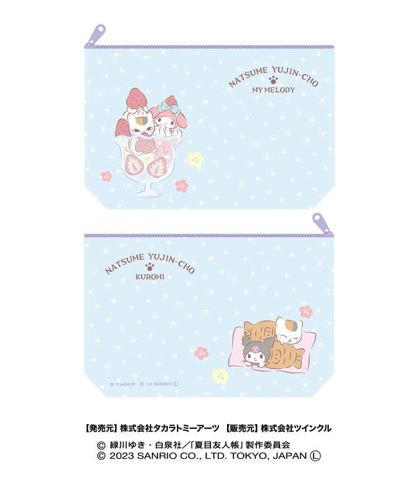 『夏目友人帳×サンリオキャラクターズ』 ポーチ ニャンコ先生/ブルー