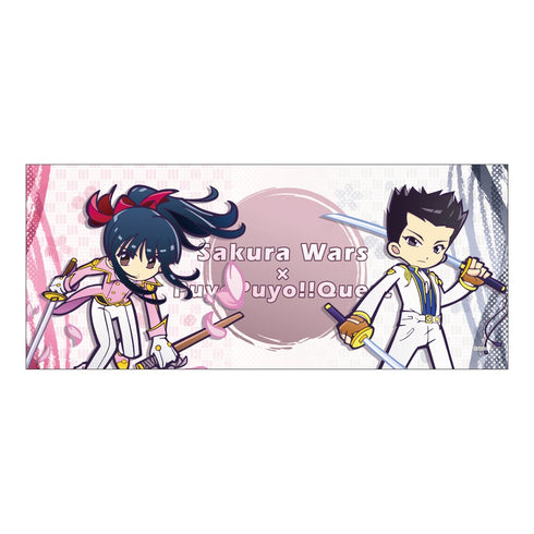 "Puyo Puyo" Face Towel: Ichiro Oogami & Sakura Shinmiya—Sakura Wars Collaboration Illustration by Puyo Quest