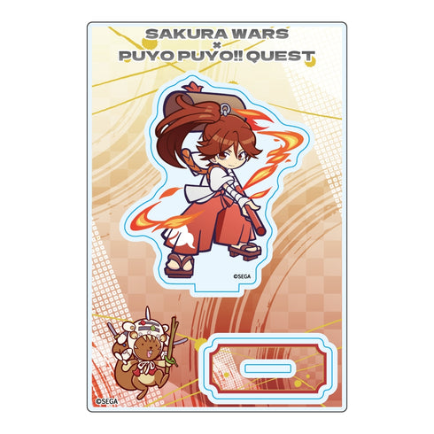 "Puyo Puyo" Acrylic Stand: Hatsuhime Shinonome—New Sakura Wars Collaboration Illustration by Puyo Quest