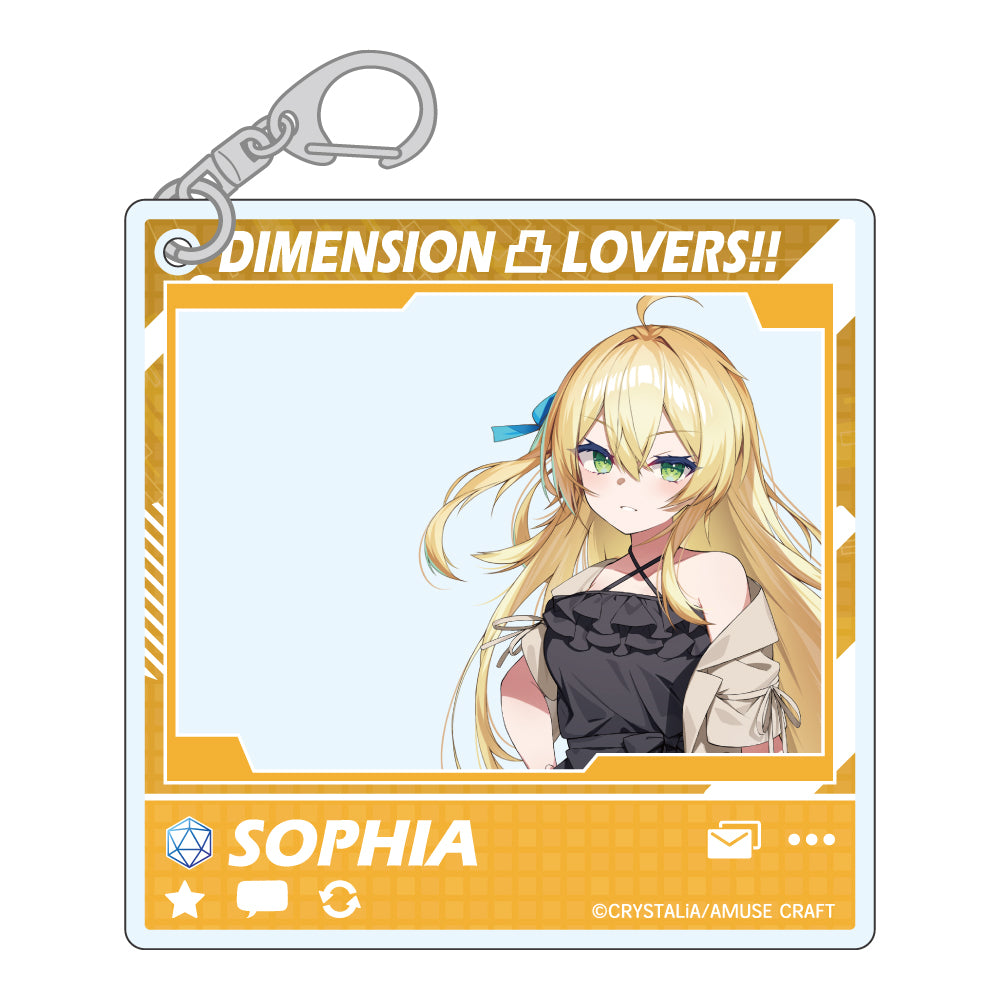 ディメンション凸ラバース豪華版付属品アクリルキーホルダー ソフィア・ランカスター ディメンション凸ラバース!!』SNSぽいアクリルキーホルダー ソフィア