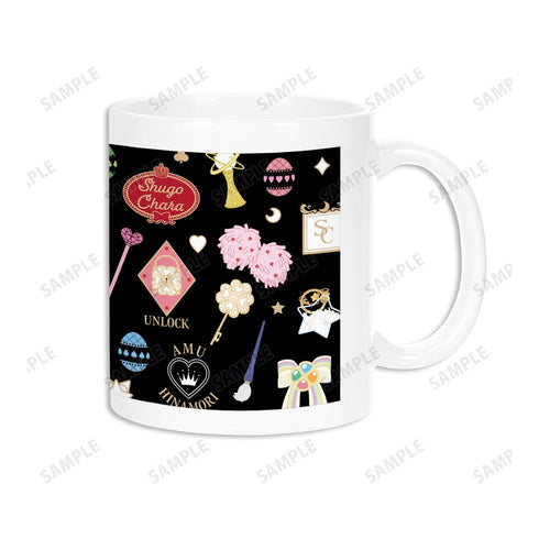 『しゅごキャラ!』モチーフ柄 マグカップ ブラック【202601再販】