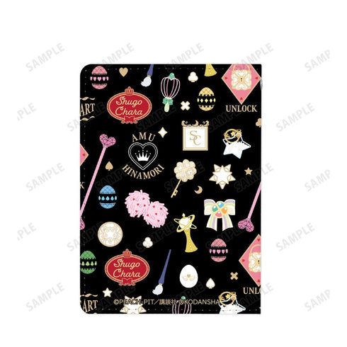 『しゅごキャラ!』モチーフ柄 4ポケットパスケース ブラック【202507再販】