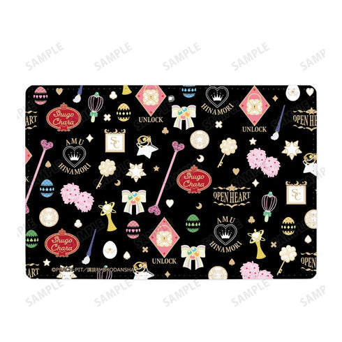 『しゅごキャラ!』モチーフ柄 4ポケットパスケース ブラック【202507再販】