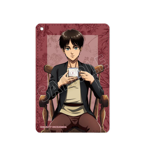 『進撃の巨人』描き下ろしイラスト エレン ティータイムver. 1ポケットパスケース【202507再販】