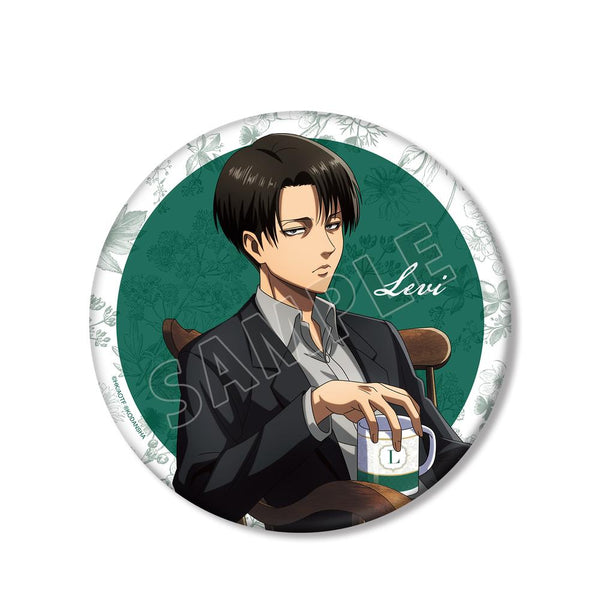 『進撃の巨人』描き下ろしイラスト リヴァイ ティータイムver. BIG缶バッジ【202512再販】