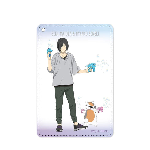 『夏目友人帳』描き下ろしイラスト 的場静司&ニャンコ先生 シャボン玉ver. 1ポケットパスケース【202503再販】