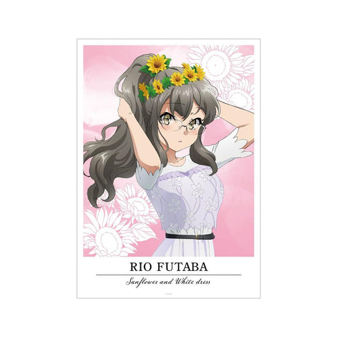 『青春ブタ野郎はバニーガール先輩の夢を見ない』描き下ろしイラスト 双葉理央 ひまわりと白いワンピースver. A3マット加工ポスター【202604再販】