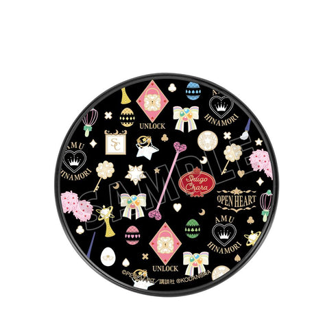 『しゅごキャラ!』モチーフ柄 サークル型Qi対応充電器 ブラック【202601再販】