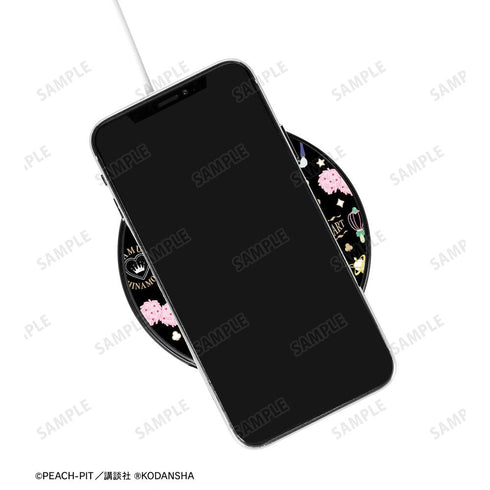 『しゅごキャラ!』モチーフ柄 サークル型Qi対応充電器 ブラック【202503再販】