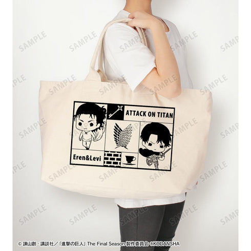 『進撃の巨人』エレン&リヴァイ TINY BIGジップトートバッグ【202512再販】