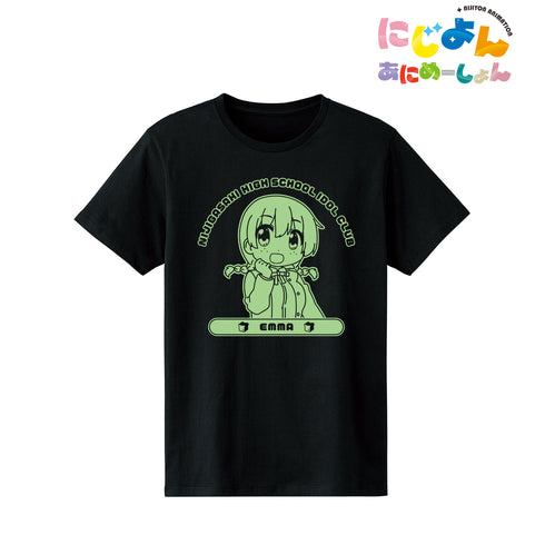 『ラブライブ!虹ヶ咲学園スクールアイドル同好会』にじよん あにめーしょん エマ‧ヴェルデ カレッジTシャツ(メンズ/レディース)