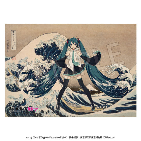 『葛飾北斎×初音ミク』シリアルナンバー入りA3アクリルパネル 冨嶽三十六景 神奈川沖浪裏 【完全受注生産品】【202607再販】