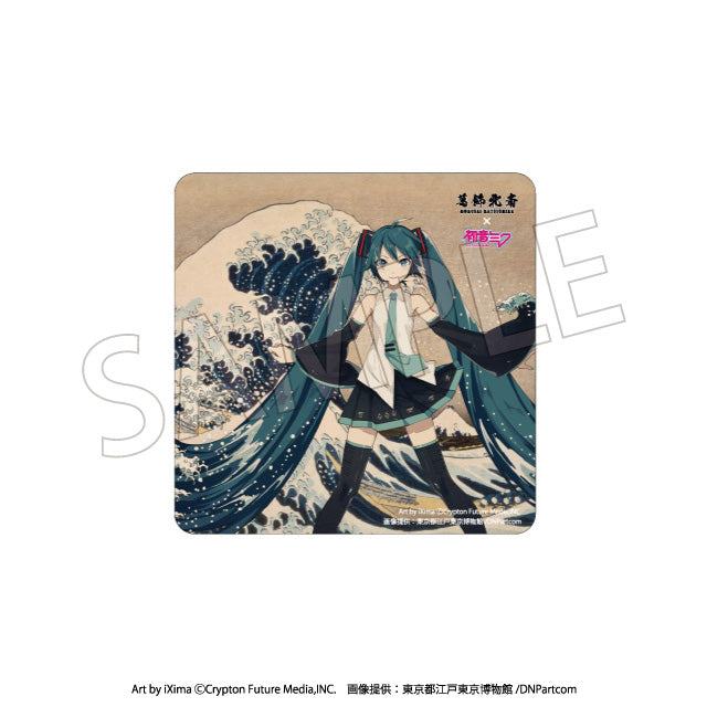 葛飾北斎×初音ミク』カーマグネット 冨嶽三十六景 神奈川沖浪裏