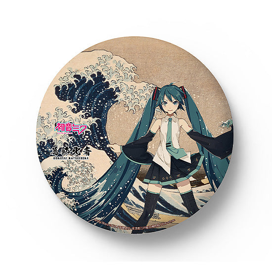 葛飾北斎×初音ミク』iXima ビッグ缶バッジ 神奈川沖波裏【202607再販