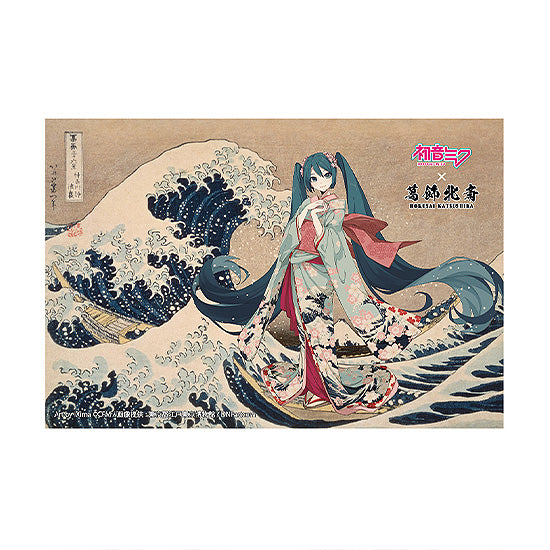 『初音ミク×葛飾北斎』iXima ポストカード 神奈川沖波裏 着物