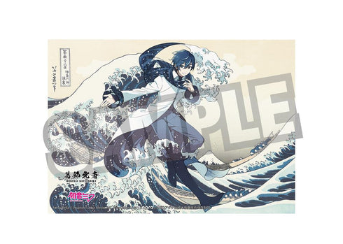 『葛飾北斎×初音ミク』Rella 布ポスター KAITO 神奈川沖浪裏