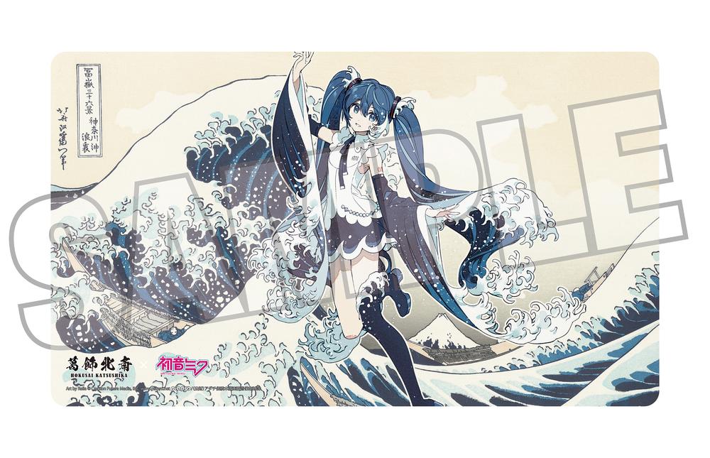 葛飾北斎×初音ミク』Rella デスクマット 初音ミク 神奈川沖浪裏