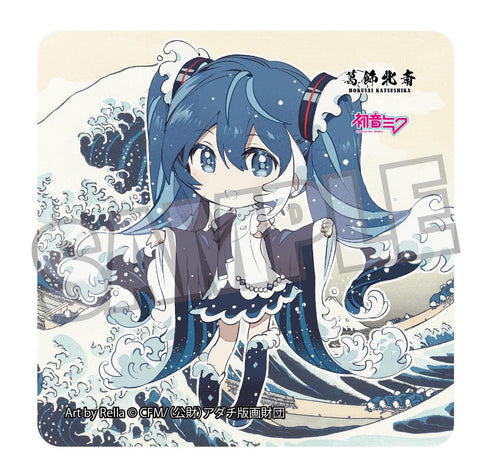 『葛飾北斎×初音ミク』Rella ステッカー 初音ミク ミニキャラ 神奈川沖浪裏