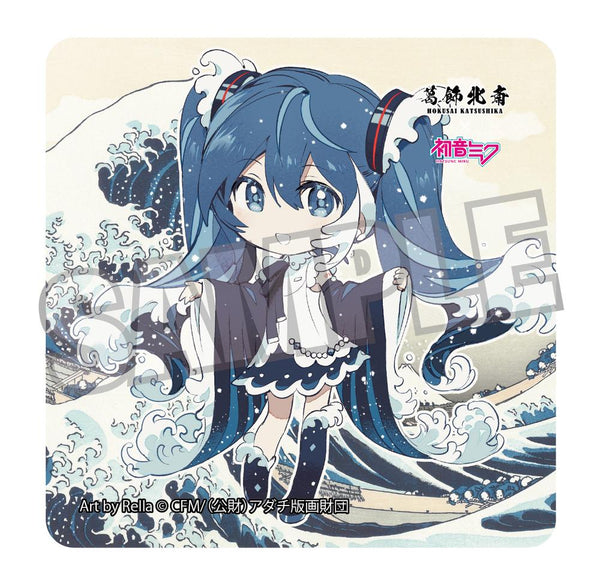 『葛飾北斎×初音ミク』Rella ステッカー 初音ミク ミニキャラ 神奈川沖浪裏