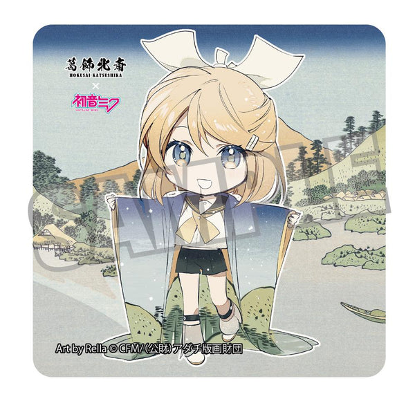 『葛飾北斎×初音ミク』Rella ステッカー 鏡音リン ミニキャラ 甲州三坂水面