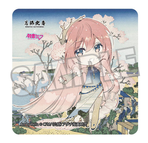 『葛飾北斎×初音ミク』Rella ステッカー 巡音ルカ ミニキャラ 東海道品川御殿山ノ不二