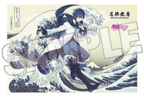 『葛飾北斎×初音ミク』Rella ポストカード KAITO 神奈川沖浪裏