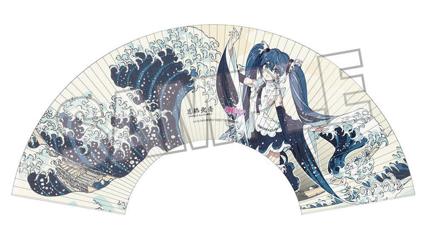 『葛飾北斎×初音ミク』Rella 扇子 初音ミク 神奈川沖波裏