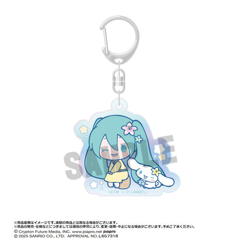 『初音ミク×シナモロール』オーロラアクリルキーホルダー C
