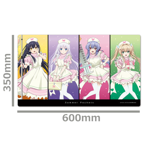 《Summer Pockets》角色橡胶垫 白羽&苍&鸥&绫 护士女仆版 【全新绘制】