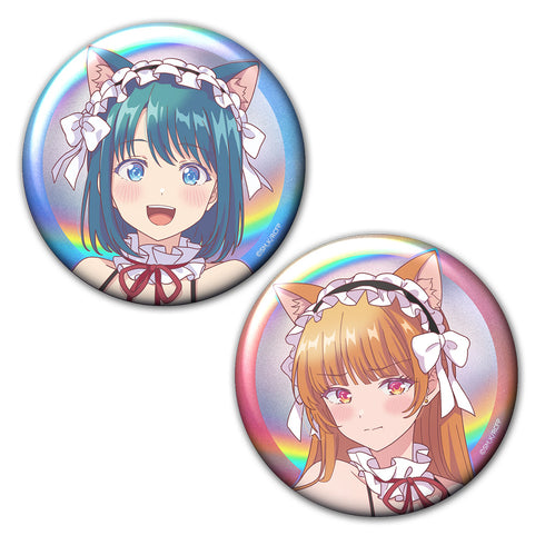 『幼馴染とはラブコメにならない』ホログラム缶バッジ2個セット 汐&灯 猫耳水着メイドver.【描き下ろし】