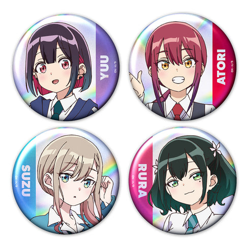 『ばっどがーる』ホログラム缶バッジ4個セット 優&亜鳥&涼&るら