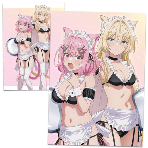 『わたしが恋人になれるわけないじゃん、ムリムリ!(※ムリじゃなかった!?)』クリアファイル れな子&真唯 猫耳水着メイドver.【描き下ろし】