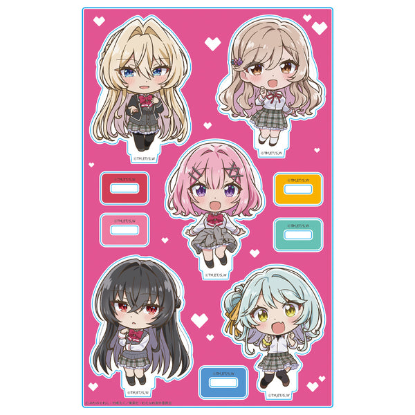 "There's no way I could be a girlfriend—no way, no way! (Wait, maybe it wasn't impossible!?)" Acrylic Character Stands: Renako, Mai, Ayaka, Satsuki, and Kaho (Chibi Style)