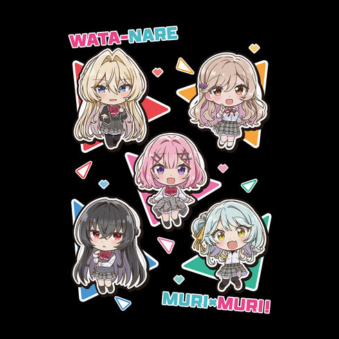 『わたしが恋人になれるわけないじゃん、ムリムリ!(※ムリじゃなかった!?)』Tシャツ れな子&真唯&紫陽花&紗月&香穂 デフォルメver.
