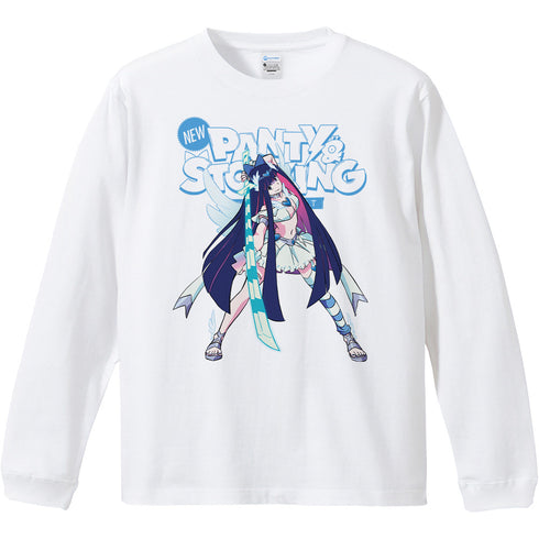 『New PANTY & STOCKING with GARTERBELT』リブ付ロングスリーブTシャツ ストッキング リアル等身ver.