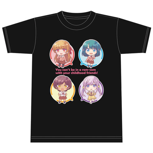 『幼馴染とはラブコメにならない』Tシャツ 汐&灯&るな&春 デフォルメver.