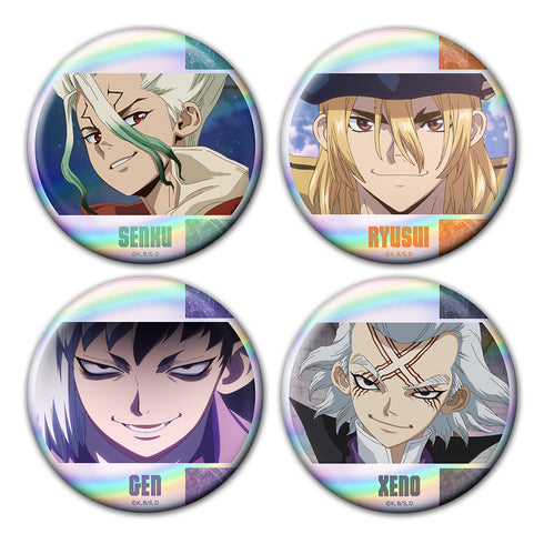『Dr.STONE』ホログラム缶バッジ4個セット 千空&龍水&ゲン&ゼノ